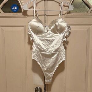 Haute Monde Ivory Satin Bodysuit